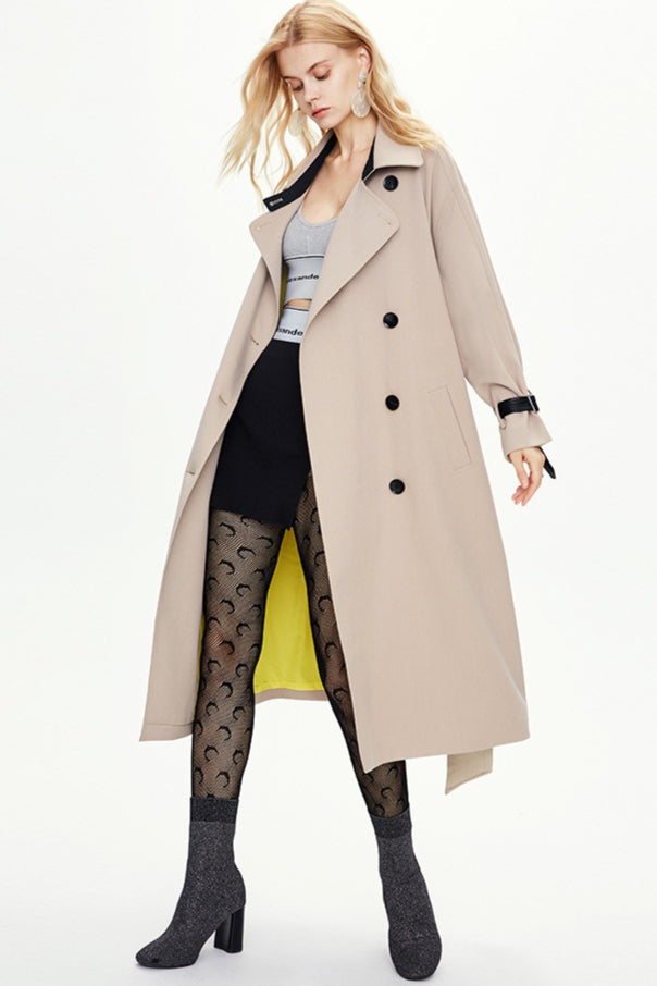 Extra Long Knee Length Ring Detail Overcoat