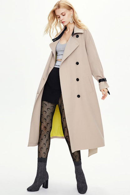 Extra Long Knee Length Ring Detail Overcoat