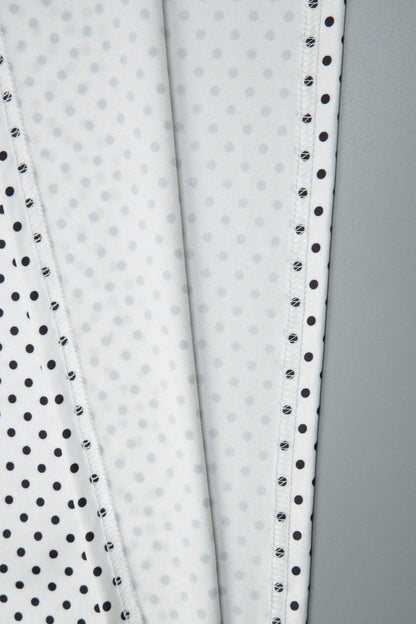 Retro Polka Dot Patchwork Halter Ruched Maxi Dress