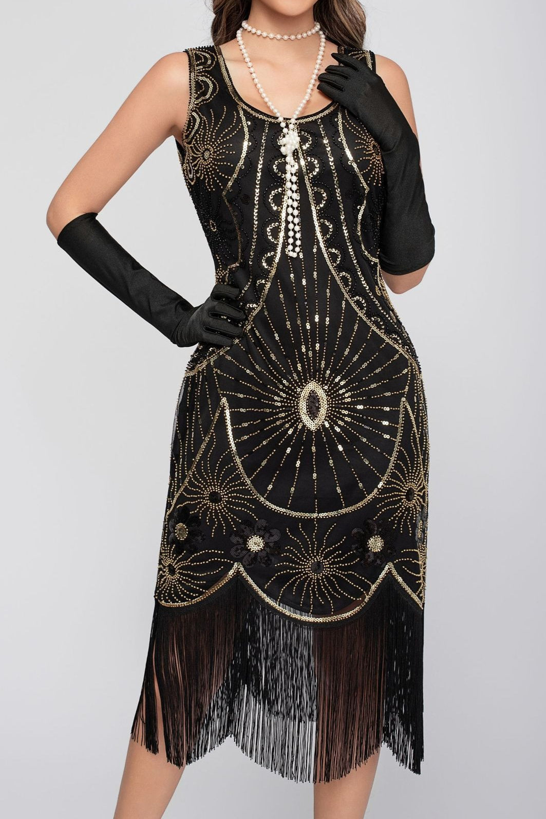 Sequin Beaded Tassel Tank Boho Dress