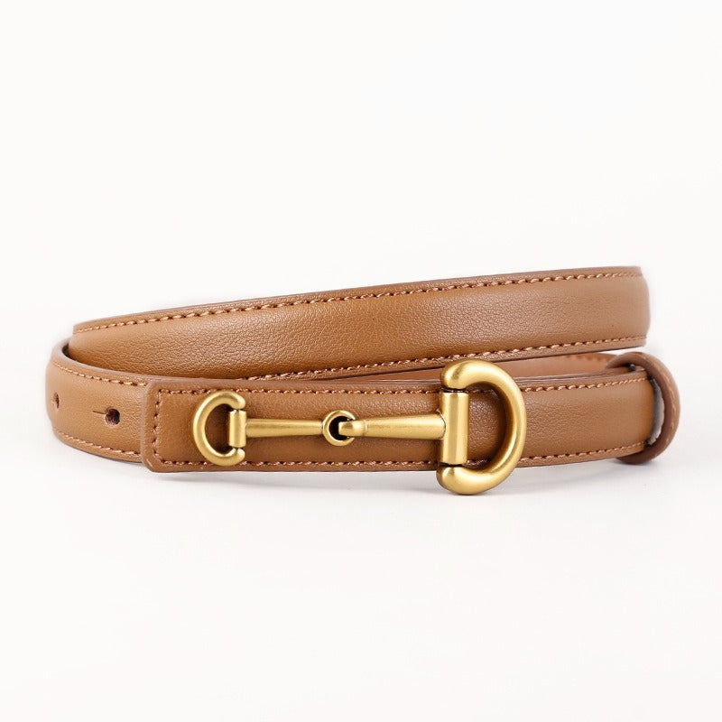 Horseshoe Buckle Slim Minimal Casual Belt