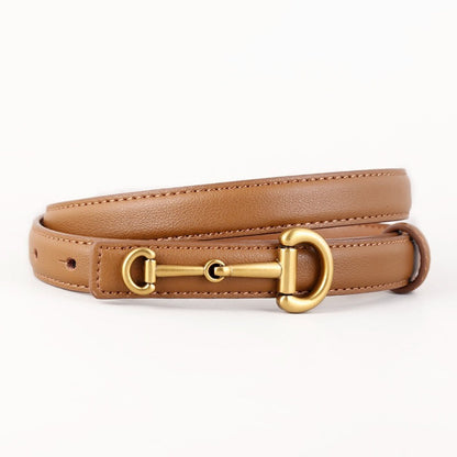Horseshoe Buckle Slim Minimal Casual Belt