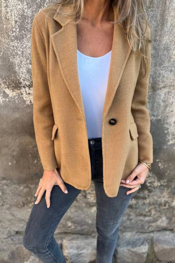 Minimal Double‑Faced Wool Blazer