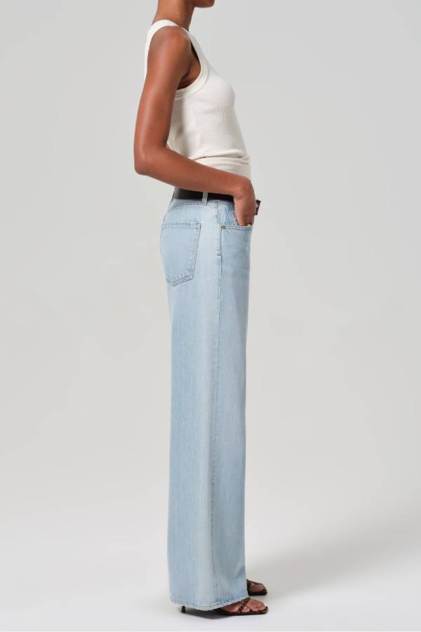 Light Blue High-Waisted Wide-Leg Jeans