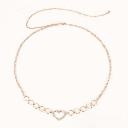 Heart Rhinestone Sparkle Chic Waist Chain