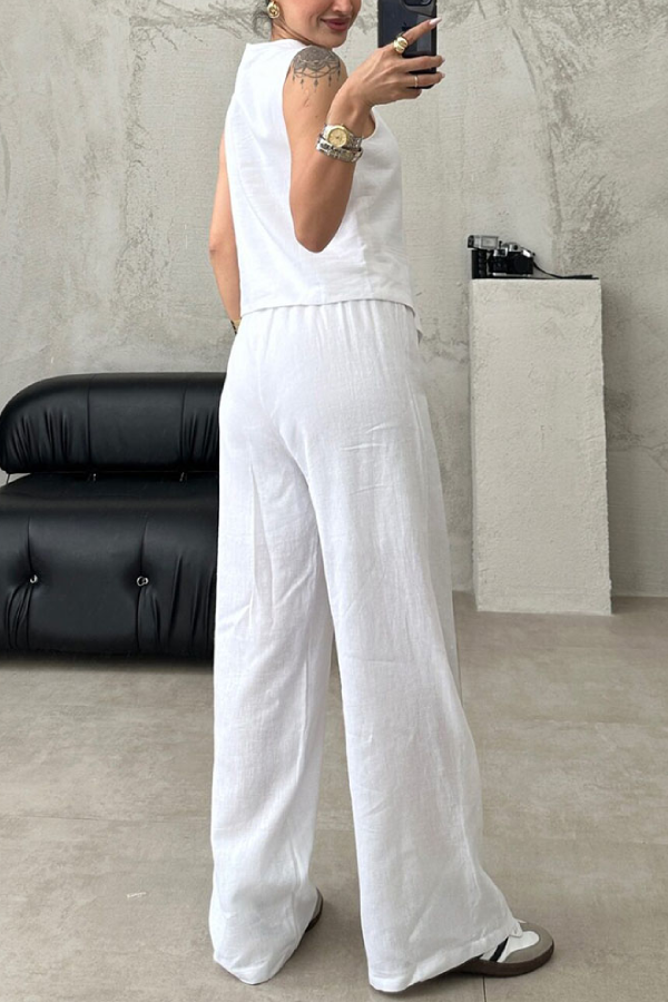 Casual Work Vest and Trousers Two-piece Set
