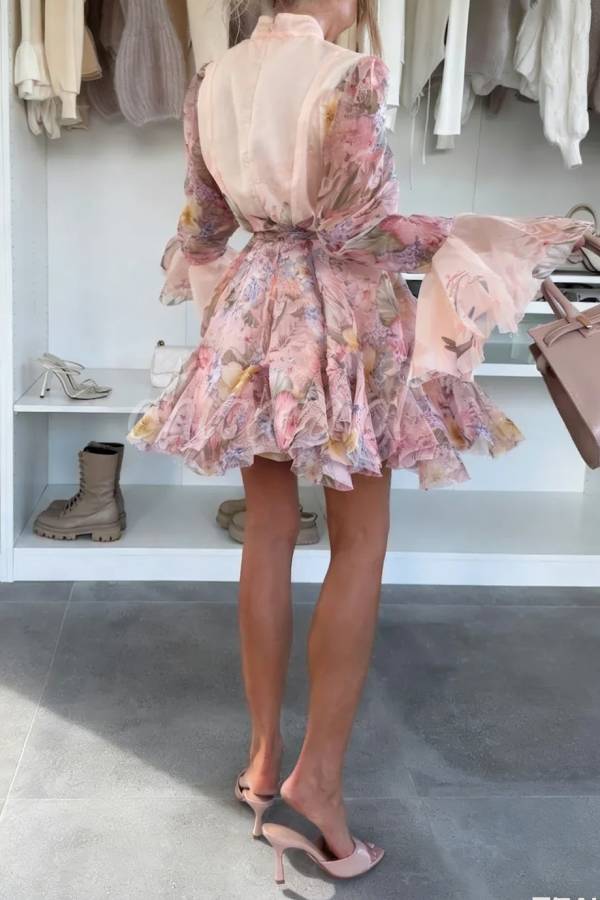 DALEYZA PEACH VISCOSE DRESS