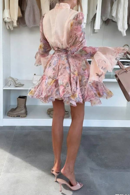 DALEYZA PEACH VISCOSE DRESS