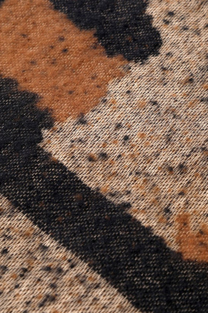 Thick Loop Knit Leopard Pattern Scarf