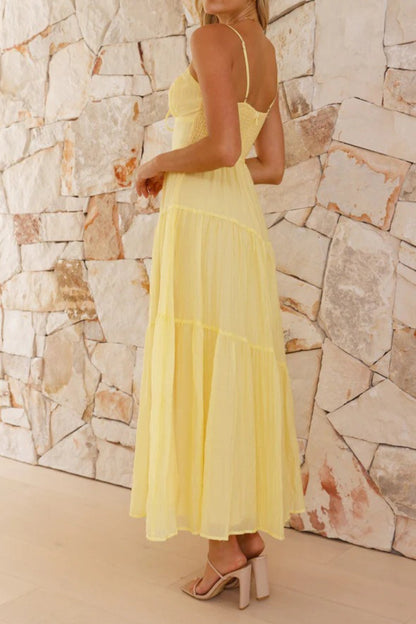 Patchwork Tie Back Flowy Boho Dress