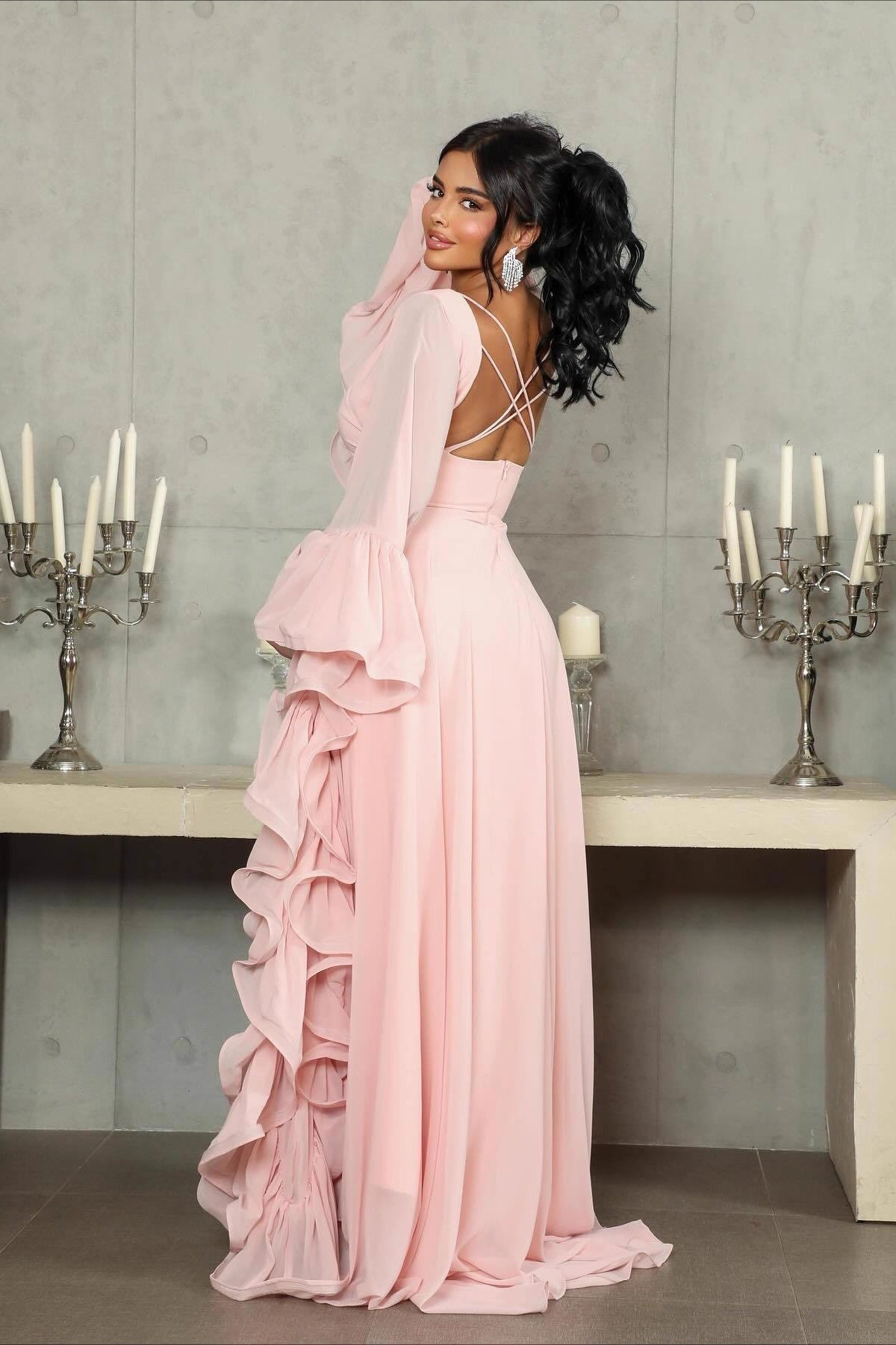 Off Shoulder Chiffon Gown Prom Dress