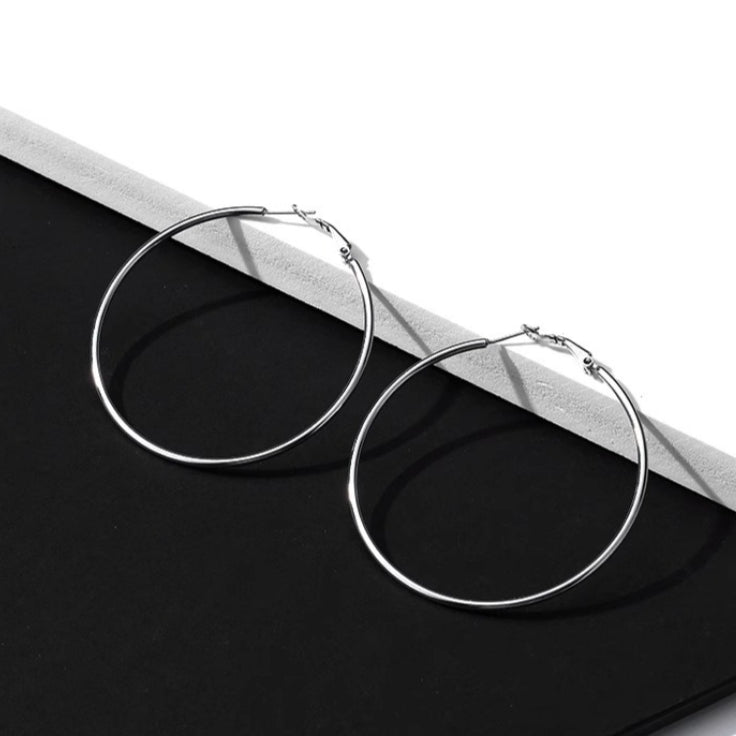 Oversized Titanium Steel Hoop Earrings