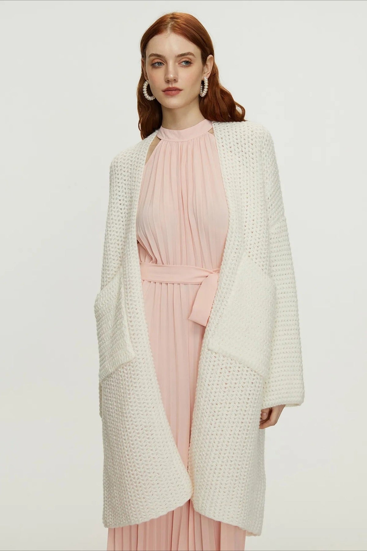 Longline Cable Knit Cardigan
