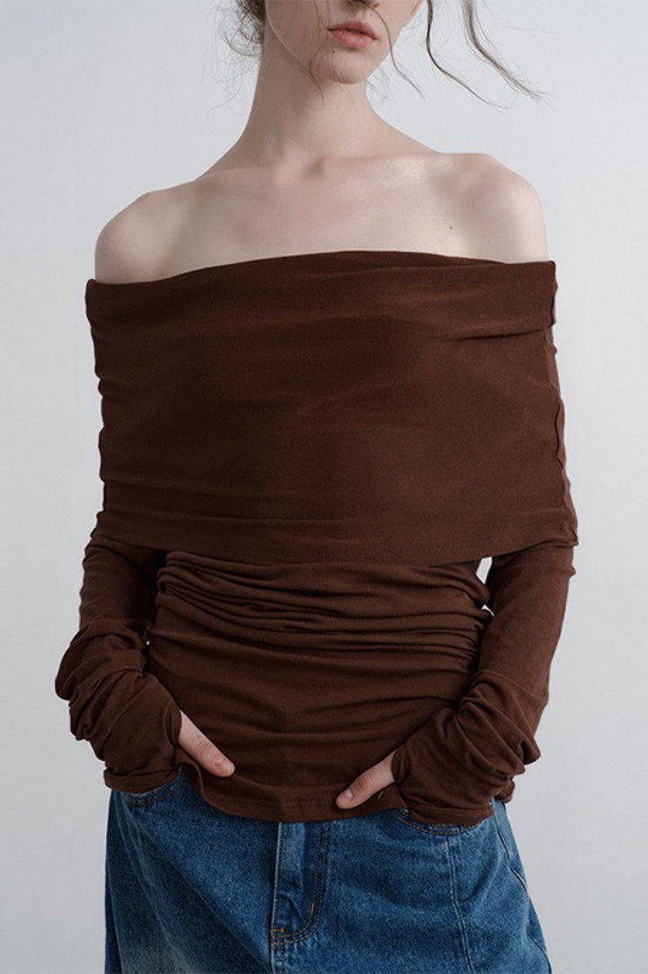 Chic Off Shoulder Slim Knit Top