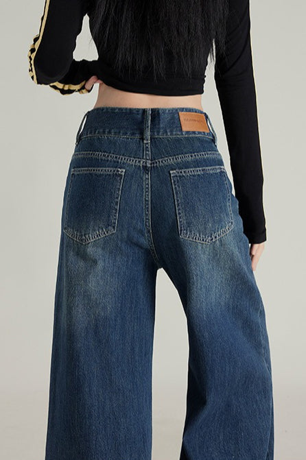 Wide Leg Flare High Waist Fleece Lined Jeans