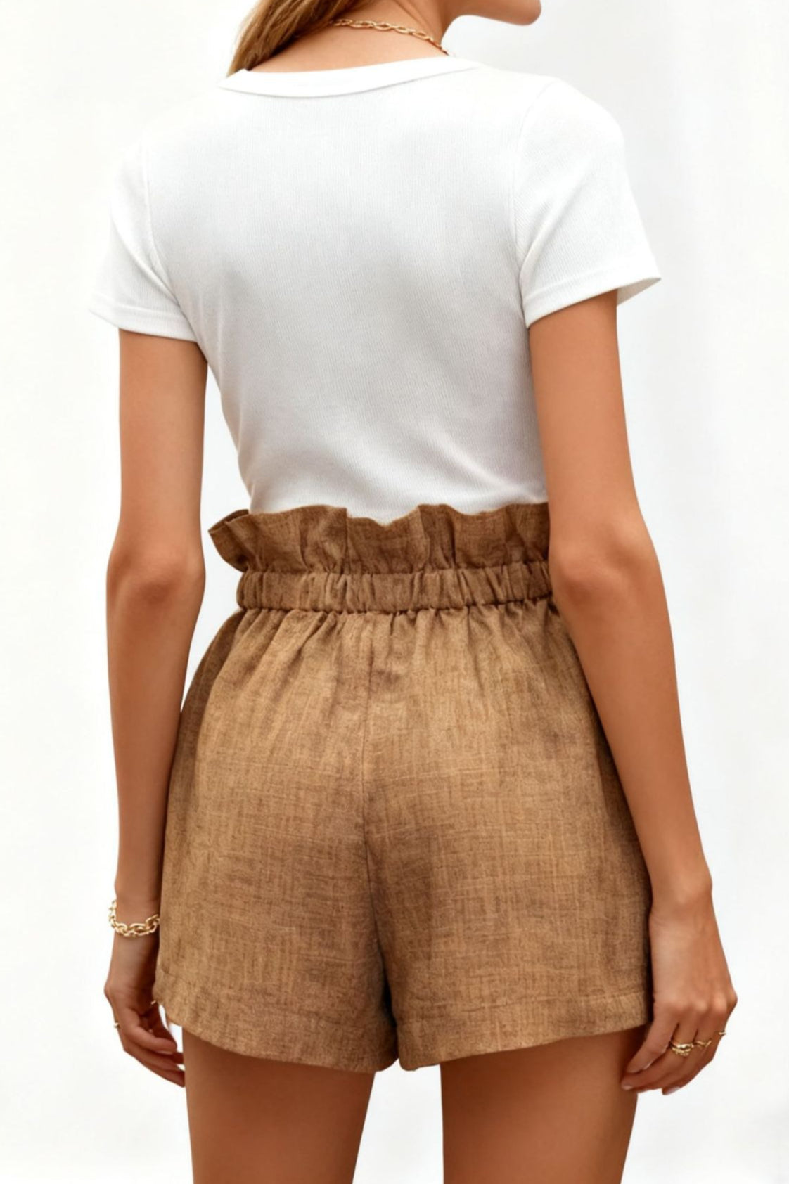 High Waist Drawstring Wide Leg Loose Fit Shorts