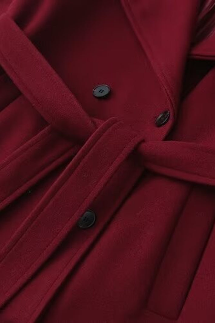 Vintage Waisted Lapel Wool Overcoat