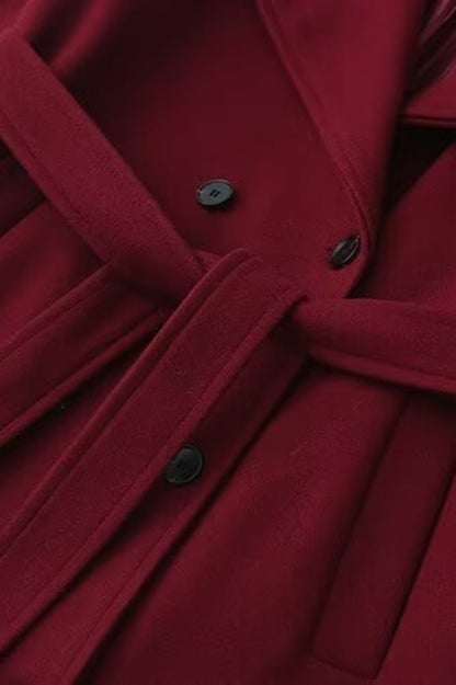 Vintage Waisted Lapel Wool Overcoat