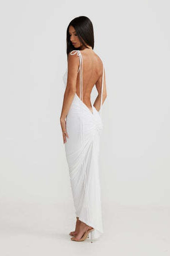 Solid Color Bodycon Slip Party Dress