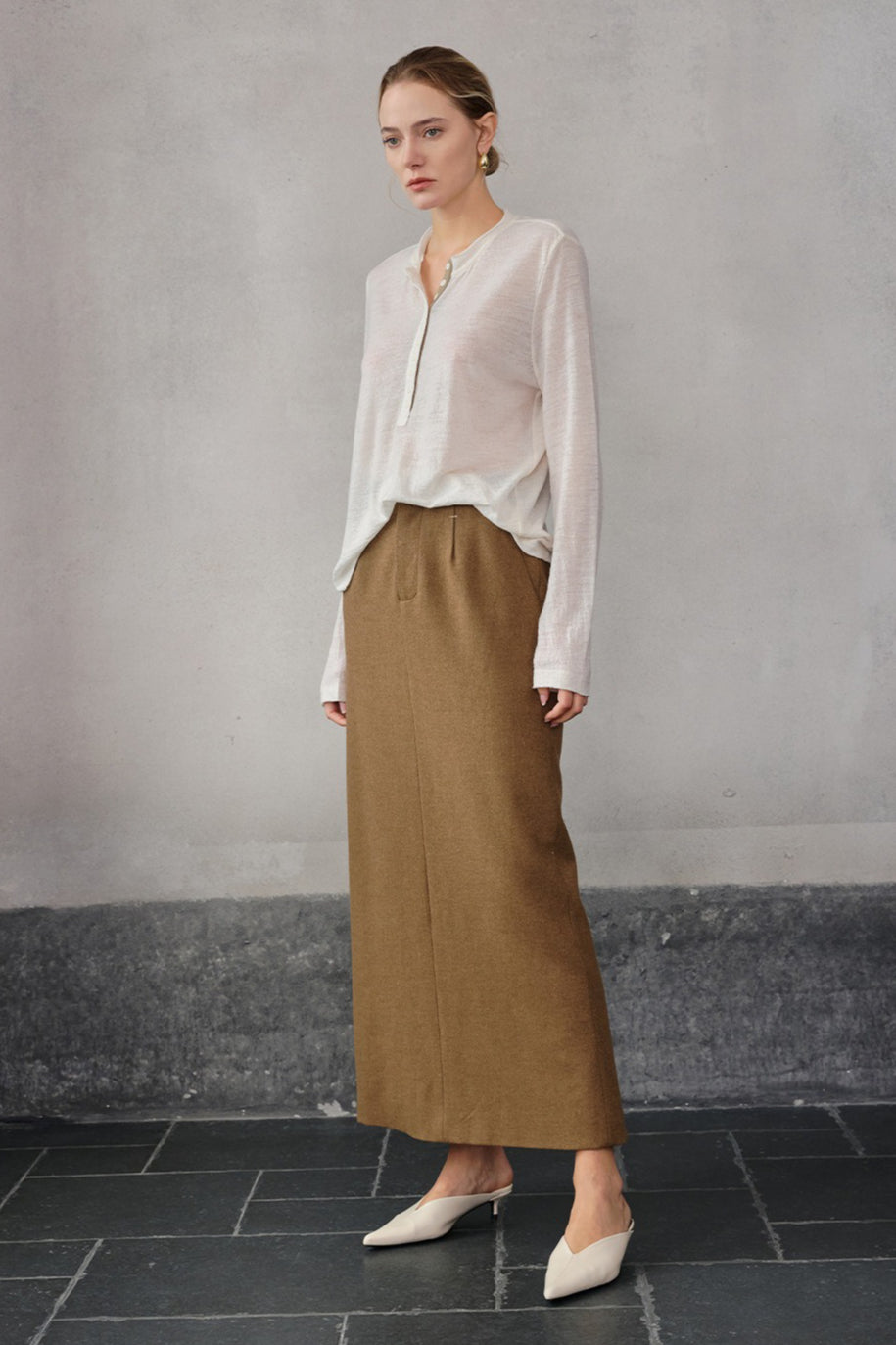 Color Block Placket Knit Top