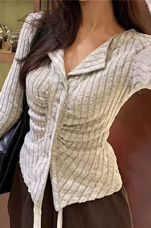 Vintage V-Collar Knit Cardigan