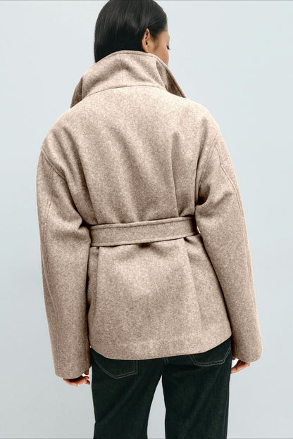 Structured Double Faced Wool Midi Coat