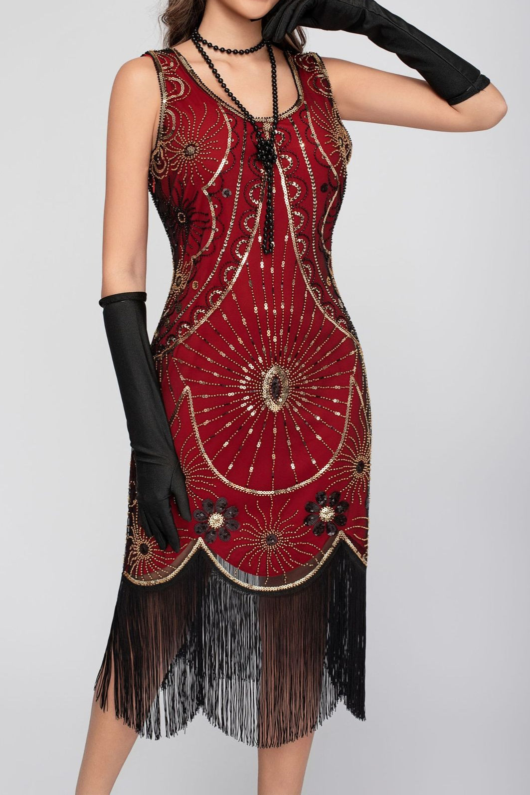 Sequin Beaded Tassel Tank Boho Dress