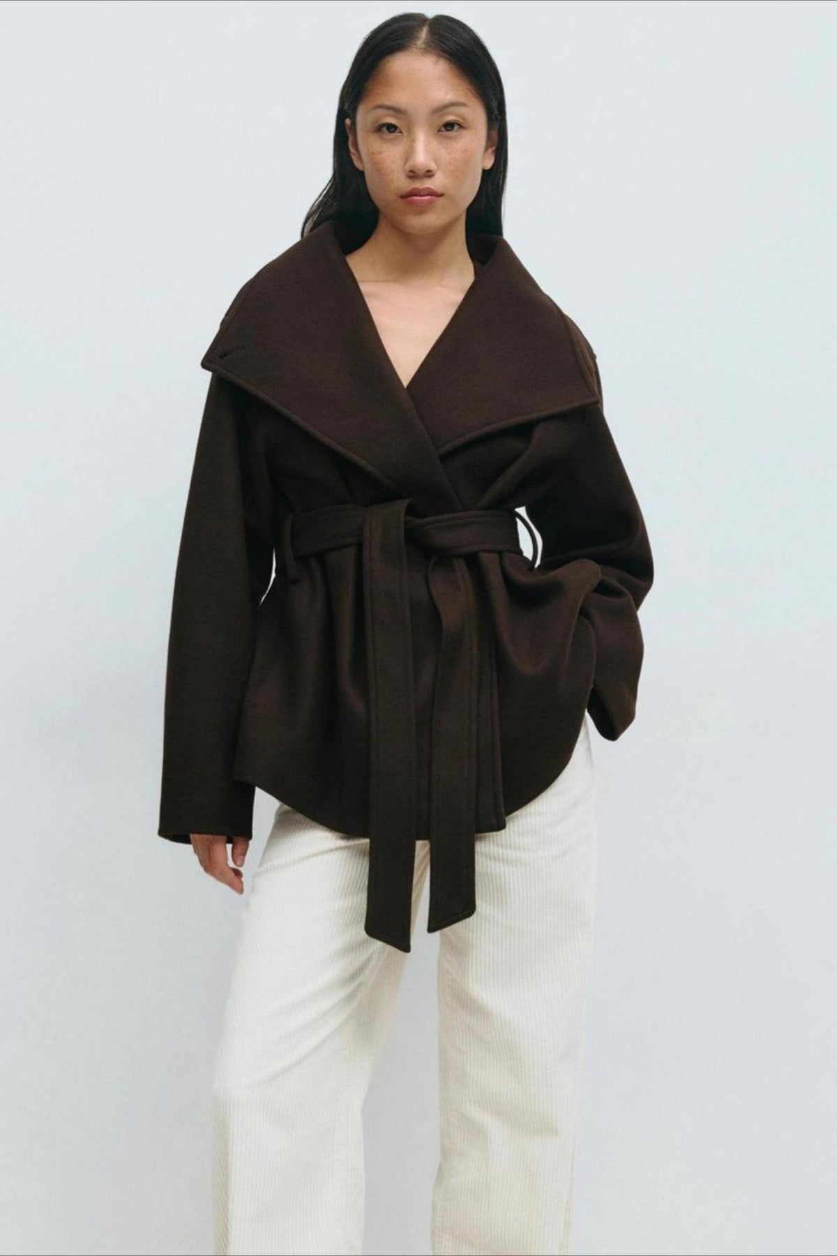 Structured Double Faced Wool Midi Coat