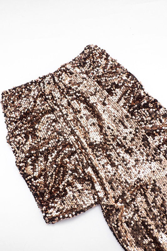 Sequin Patchwork Top Mini Skirt Set