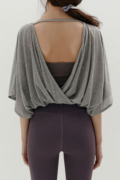 Quick Dry Cropped Backless Sun Protection Tee