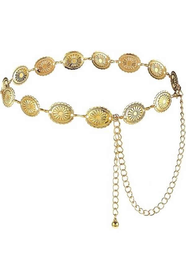 Gold Patterned Chain Belt