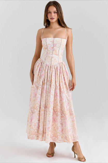 Romantic Tiered A-Line Floral Dress