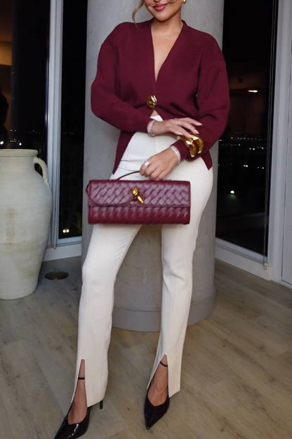Slit Flare Slim Fit Pants