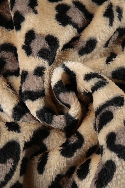 Sexy Leopard Plush Crop Coat