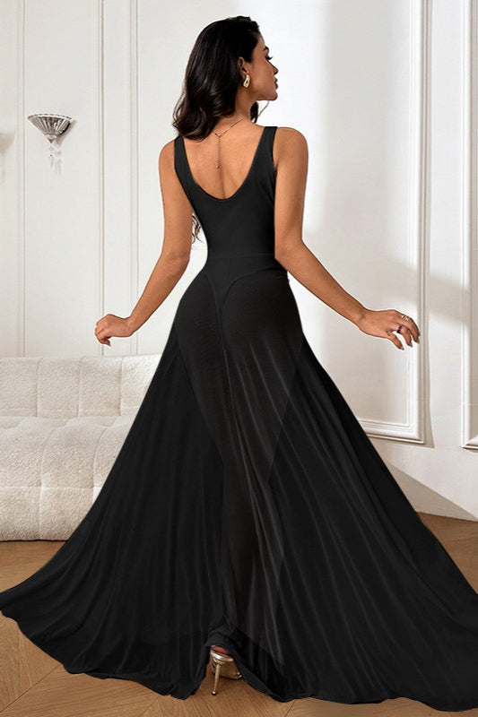 Sheer A-Line Maxi Birthday Dress