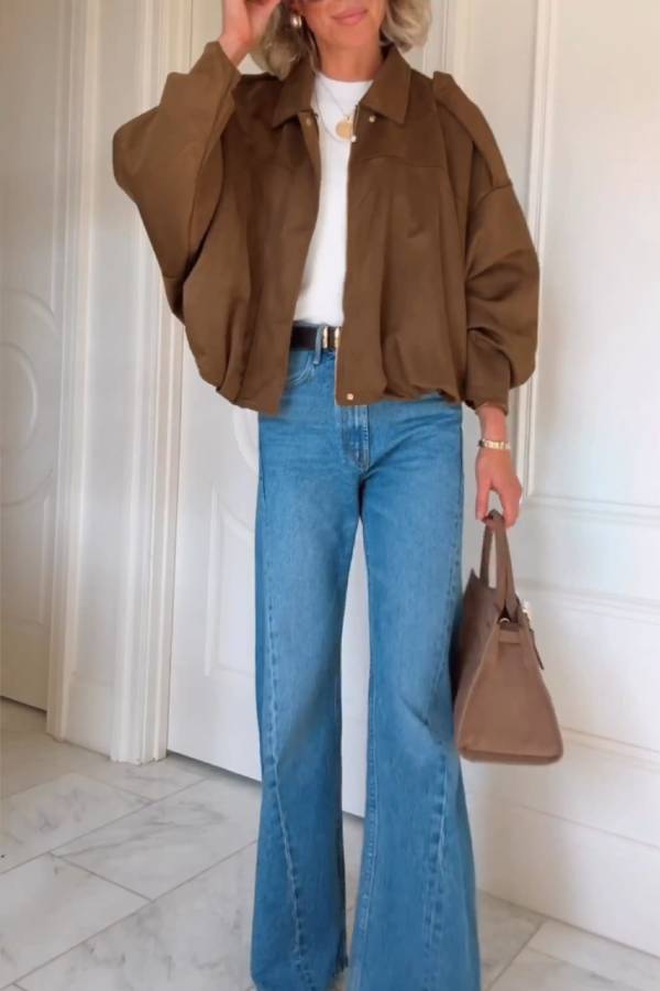 Jacket casual oversized long sleeve fashionable street style jacket