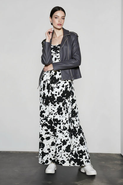 Vintage Floral High-Waist Slip Dress