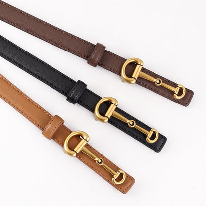 Horseshoe Buckle Slim Minimal Casual Belt