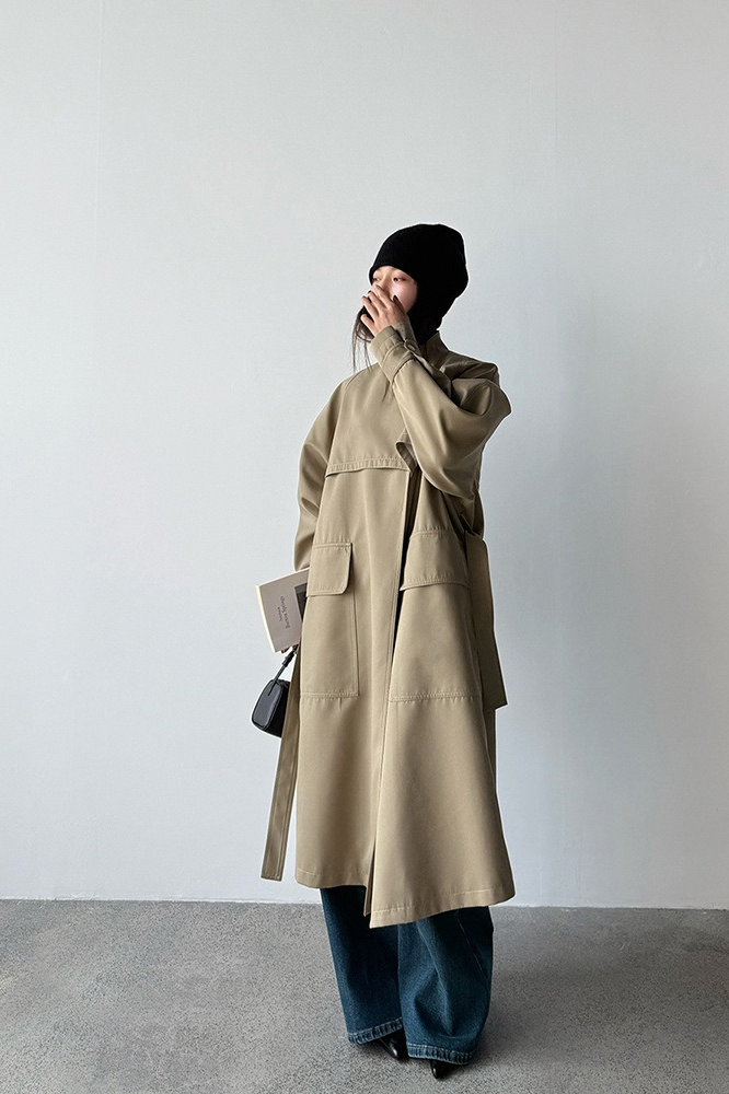 Vintage Lapel Long British Slouchy Casual Overcoat