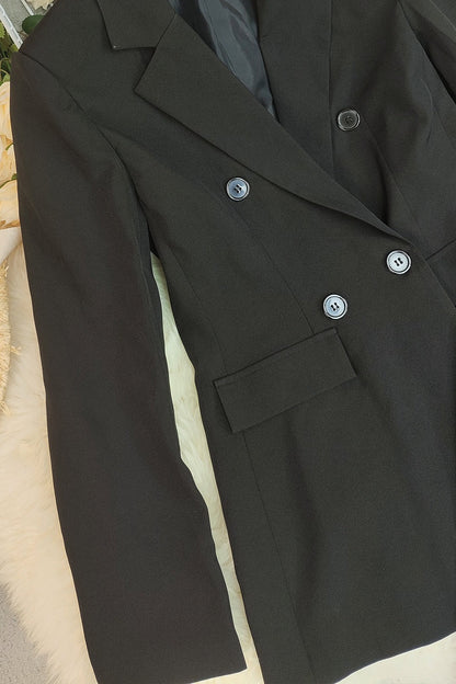 Relaxed Fit Two Piece Blazer Straight Leg Pants Set