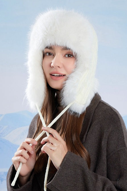 Fleece Lined Knit Trapper Hat