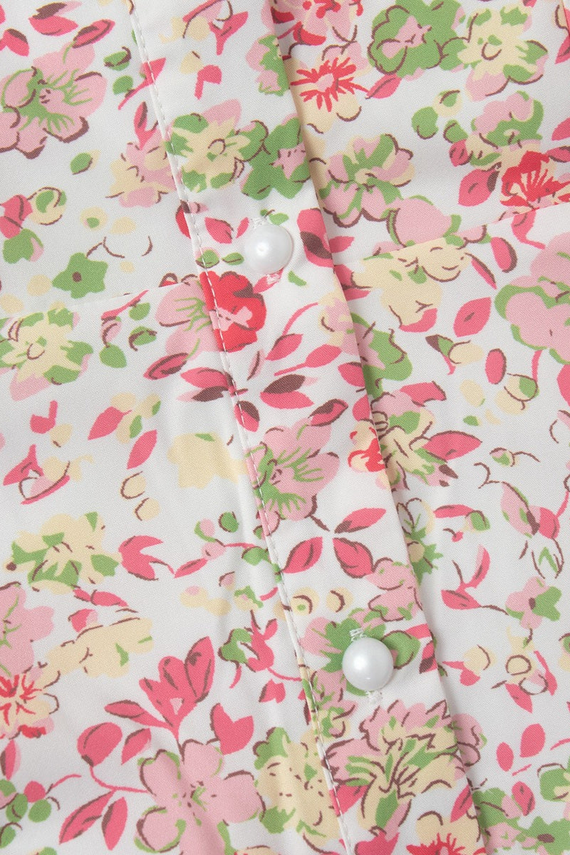 Doll Collar Puff Sleeve Mini Floral Dress