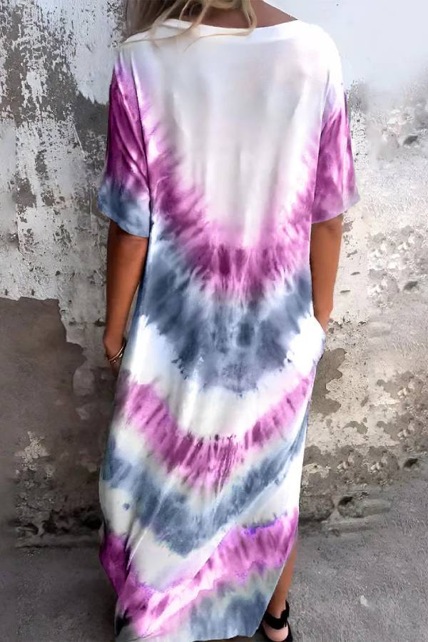 Plus-Size Printed Short-Sleeve Dress