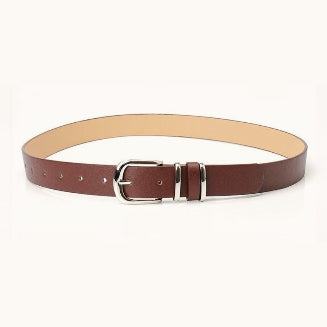Minimal Textured Double Ring Buckle Waist Belt