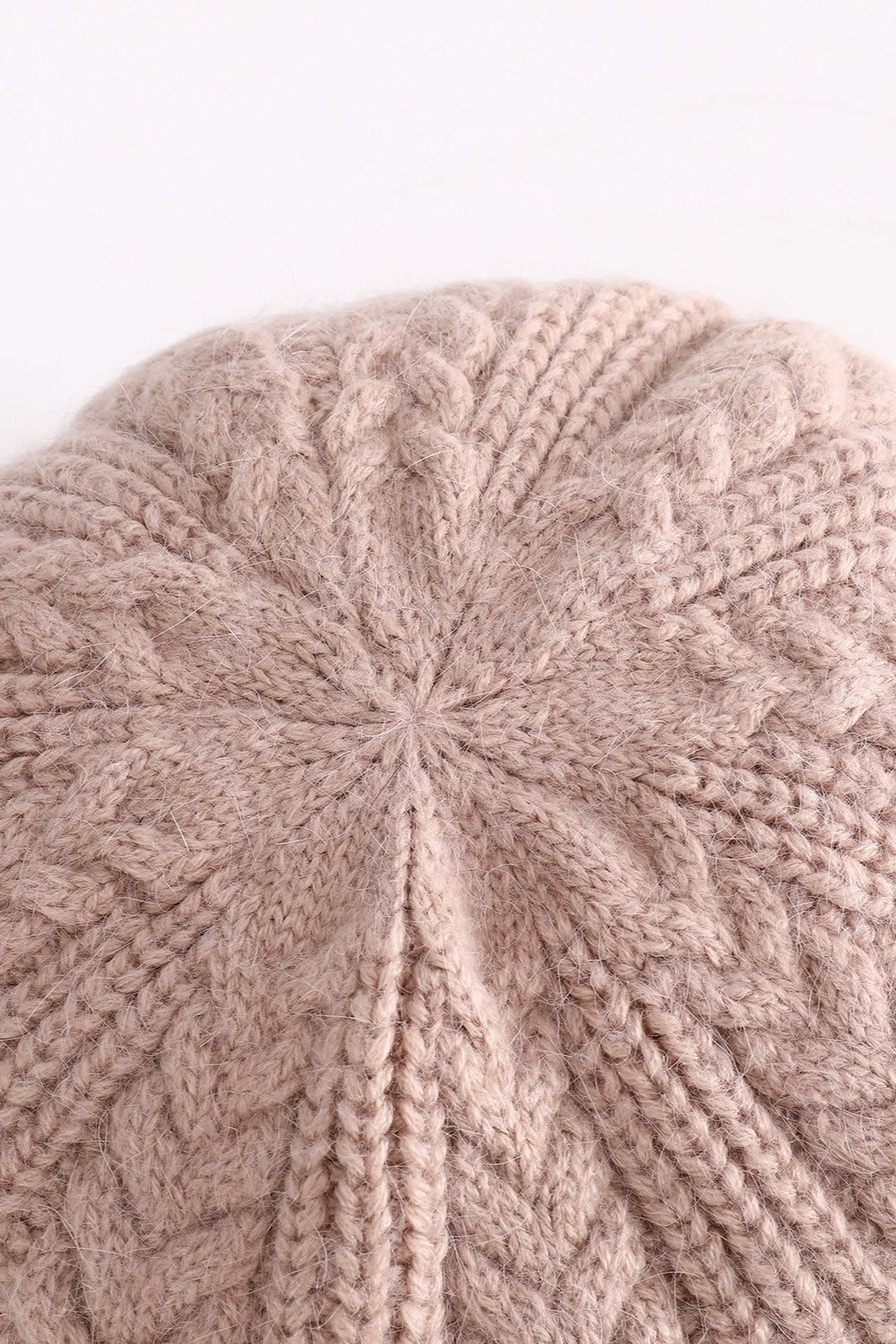Fleece Lined Cable Knit Beret Hat