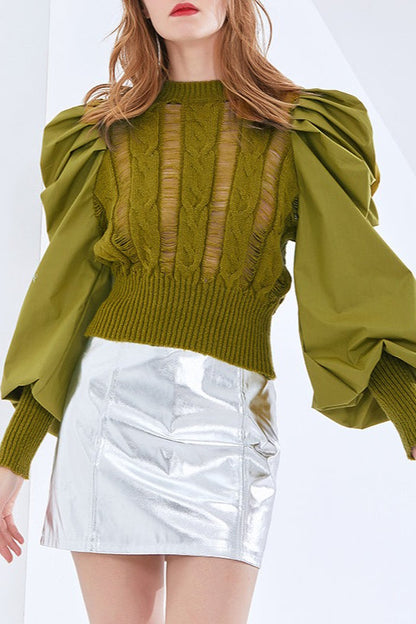 Textured Slim Fit Knit Top