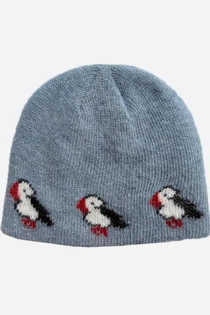 Rabbit Wool Blend Jacquard Knit Hat