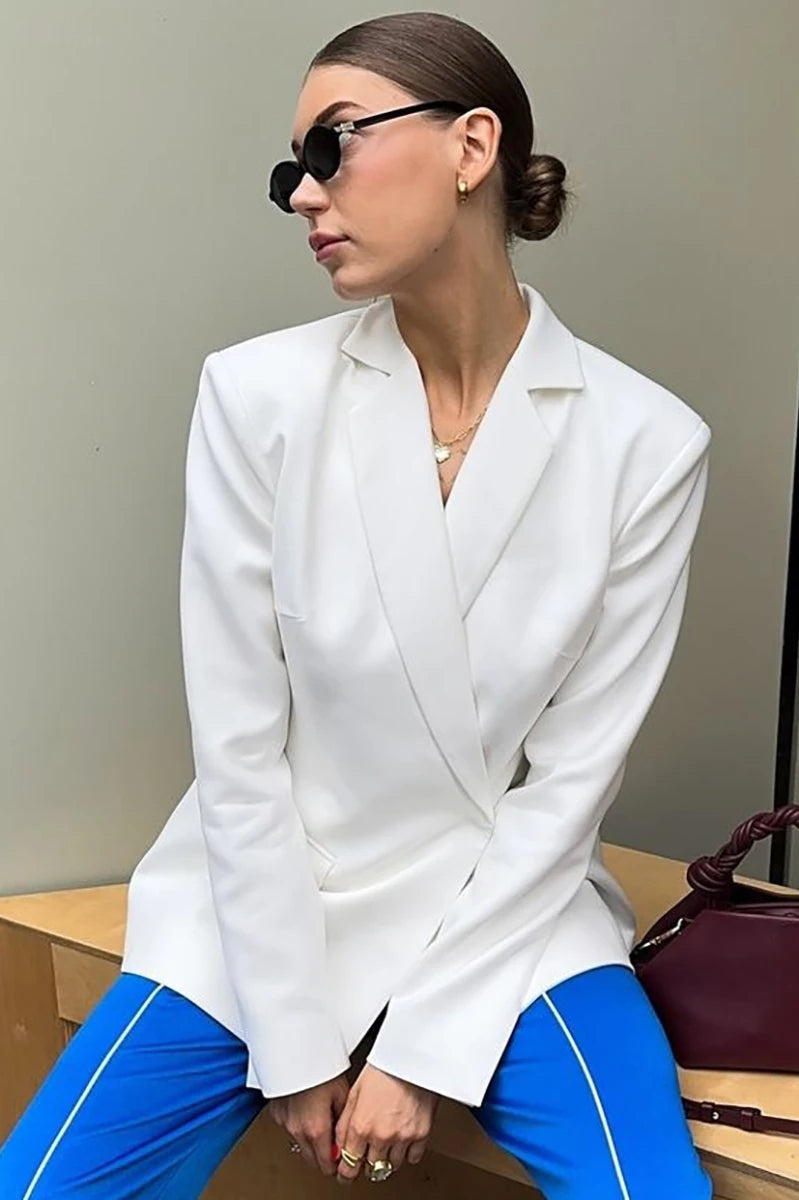 Backless Notched Oversize Blazer