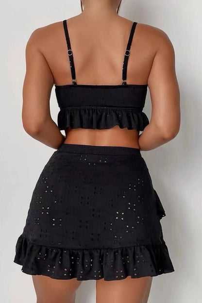 Tie String Bikini Bodycon Skirt Three Piece Skirt Set