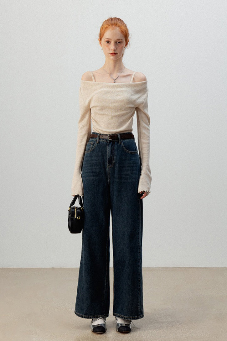Layered Cowl Neck Knit Top